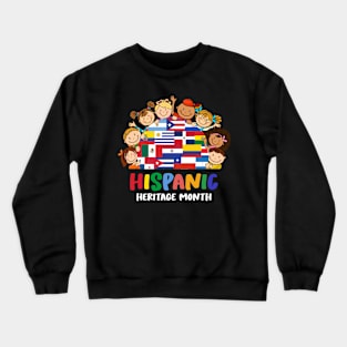 Hispanic Heritage Month Kids Boys Girls Latino Crewneck Sweatshirt